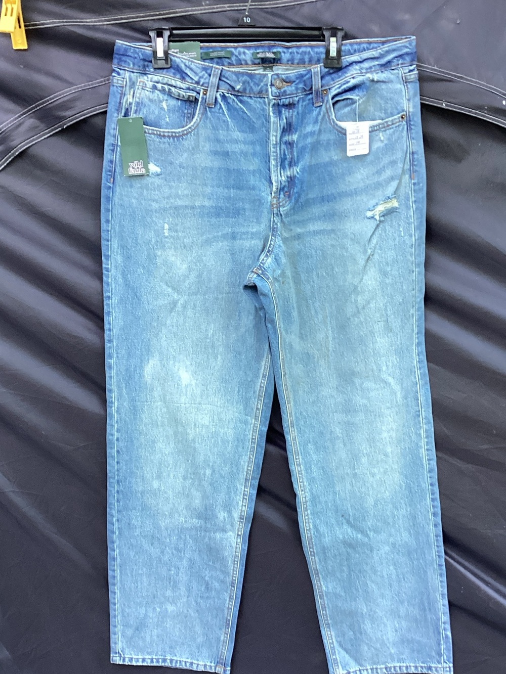 wild fable Medium Wash High-Rise Distressed Straight Jeans
